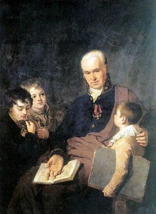 Портрет К. И. Головачевского и младших воспитанников Академии, 1811 - Алексей Венецианов