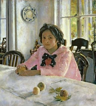 Девочка с персиками .