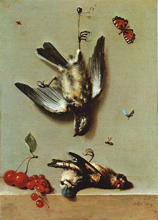 Натюрморт с мертвыми птицами и вишней, 1712