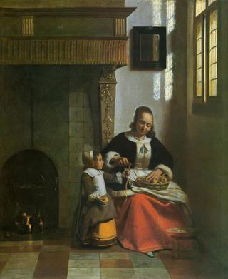 Женщина, чистящая яблоки, c.1663