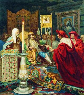 Князь Александр Невский принимает папских легатов, c.1870 - Генрих Семирадский