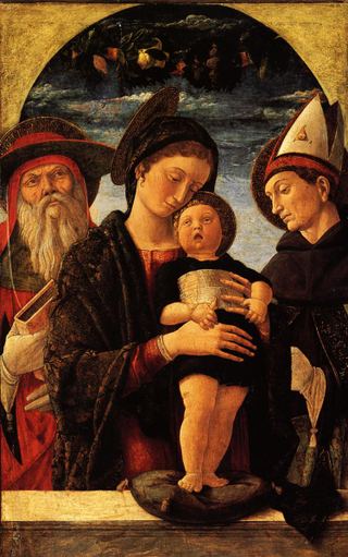 Богоматерь с младенцем, святыми Иеронимом и Людовиком Тулузским, 1455