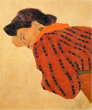 Лежащая женщина в красной блузке, 1908