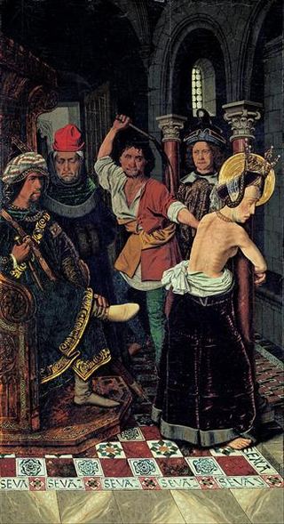 Бичевание святой Энграсии, 1477 - Варфоломей Бермеджо