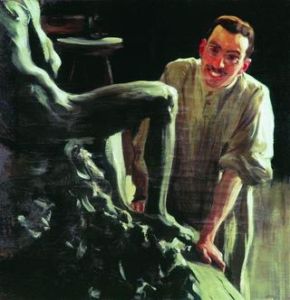 Портрет скульптора и художника Д.С. Стеллецкого, 1901 - Борис Кустодиев
