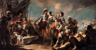 Царица Зенобия перед императором Аврелианом, c.1717