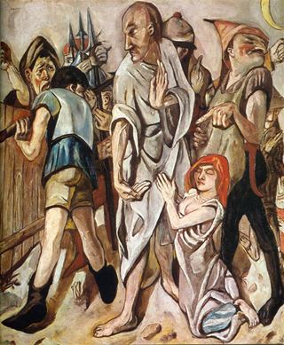 Христос и женщина, взятая в прелюбодеянии, 1917 - Макс Бекманн