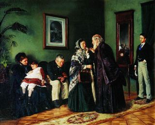 Приемная врача, 1870 - Владимир Маковский