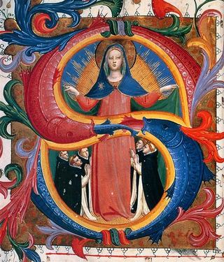 Мадонна Милосердия с коленопреклоненными монахами, c.1424 - Фра Анджелико