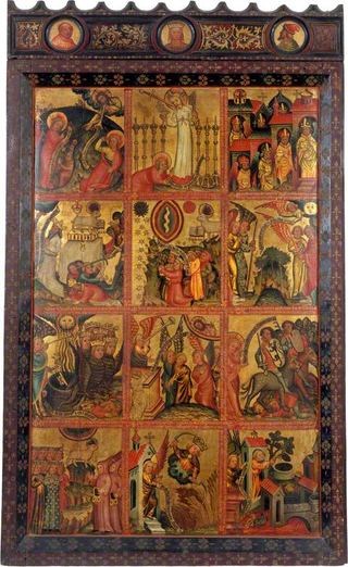 12 сцен Апокалипсиса (алтарь триптиха, левая створка, внутренняя)