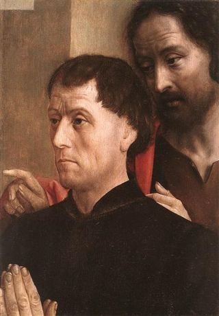 Портрет молящегося со святым Иоанном Крестителем, c.1475 - Хьюго ван дер Гус