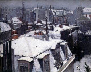 Заснеженные крыши Парижа