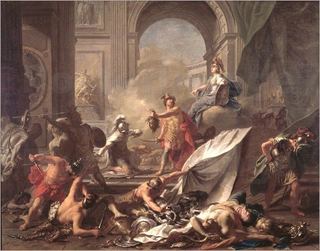 Персей окаменевает Финеаса и его спутников головой Медузы, около 1740 - Жан-Марк Наттье