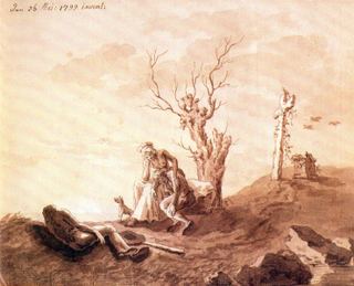 Сцена похорон на пляже, 1799