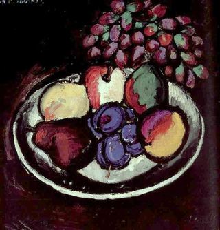 Натюрморт с виноградом, 1910 - Илья Машков