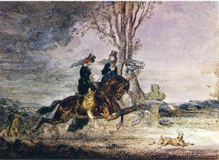Две современные всадницы, c.1852