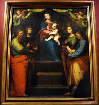 Богоматерь с Младенцем, Святые и Даритель, c.1514