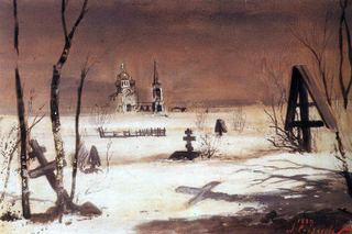 Сельское кладбище в лунную ночь. 1887