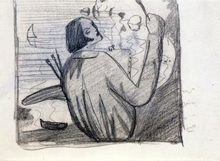 Этюд к автопортрету, 1920