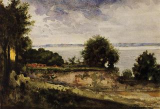Вид на сад мадам Опик, матери Бодлера, c.1864