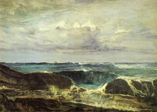 Синий и серебро - Голубая волна, Биарриц, 1862 - Джеймс Макнил Уистлер