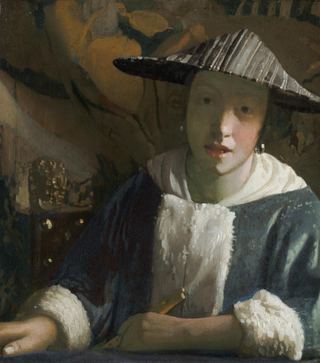 Девушка с флейтой, c.1666 - Иоганн Вермеер