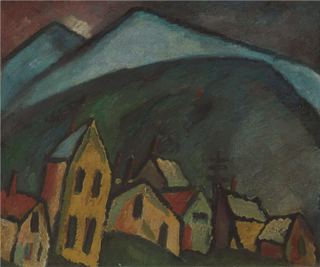 Горный пейзаж с домами, 1912