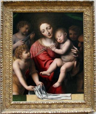 Мадонна со спящим младенцем и тремя ангелами, c.1510