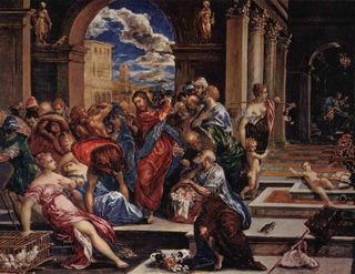 Христос изгоняет торговцев из храма, 1570