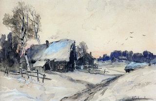 Деревня зимой. 1880-1890-е