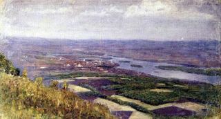Вид на Красноярск с сопки. -е