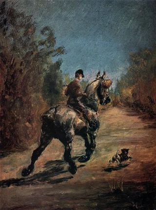 Лошадь и всадник с собачкой, 1879