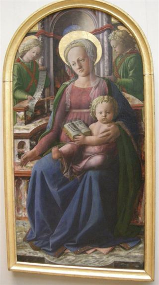 Мадонна с младенцем на троне и двумя ангелами, 1440