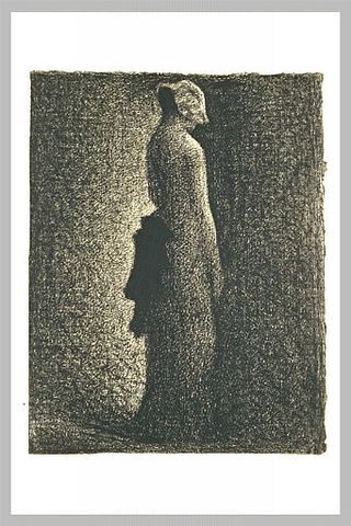 Черный бант, c.1882 - Жорж Сёра