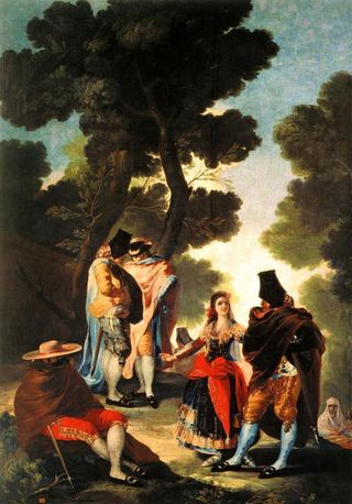Майя и люди в масках, 1777