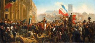 Прибытие Луи-Филиппа на площадь Отель де Виль 31 июля 1830 года.
