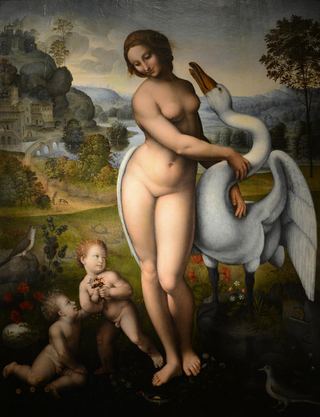 Леда и лебедь (Копия Леонардо да Винчи), c.1510 - c.1515 - Il Sodoma