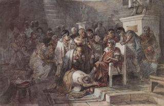 Убийство Юлия Цезаря, c.1875 - Василий Суриков