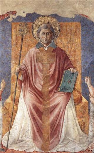 Святой Фортунат на троне, 1450