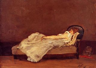 Метте спит на диване, 1875