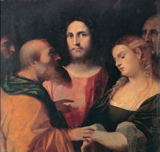 Христос и прелюбодейка, c.1525 - c.1528 - Пальма Веккьо