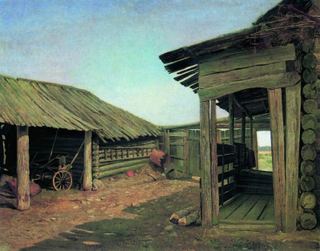 Деревенский двор. Конец 1860-х 55х77
