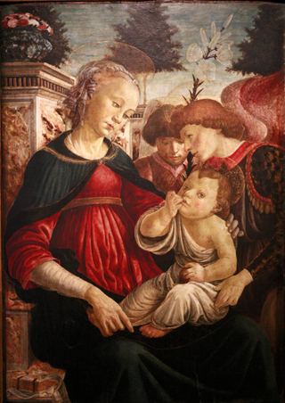 Богородица с младенцем и двумя ангелами, c.1468 - 1469