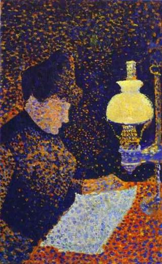 Женщина у лампы, 1890