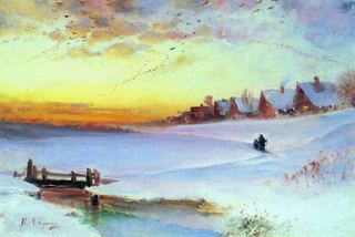 Зимний пейзаж . 1890-е