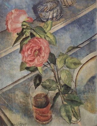 Натюрморт с розами. 1922