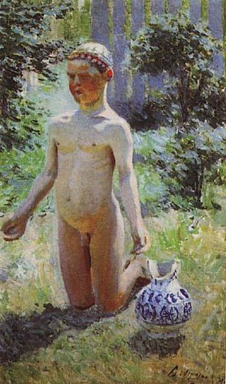 Мальчик почти разбитый кувшин, 1899 - Виктор Борисов-Мусатов