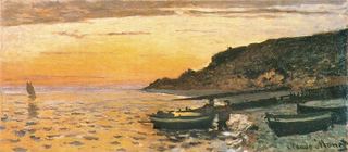 Берег моря в Сен-Адрессе, закат, 1864