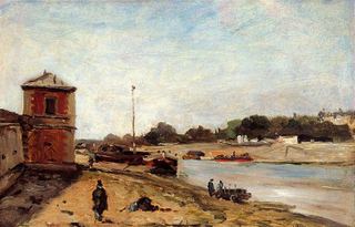 Сена напротив пристани Пасси, 1875