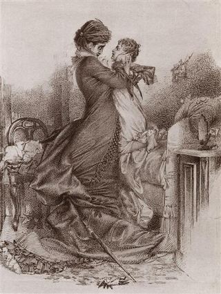 Анна Каренина встречает сына, 1878 - Михаил Врубель